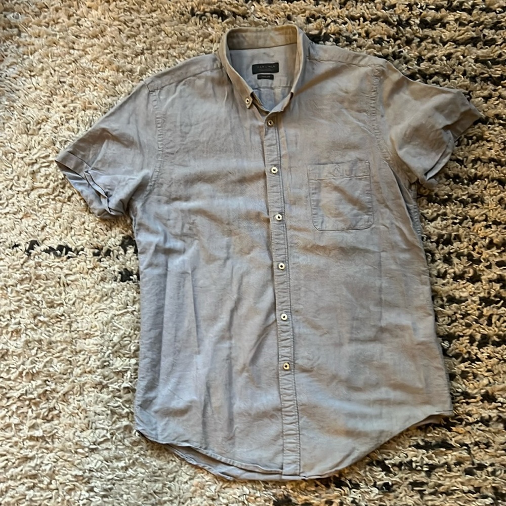 Zara Light Gray Casual Button Down Shirt